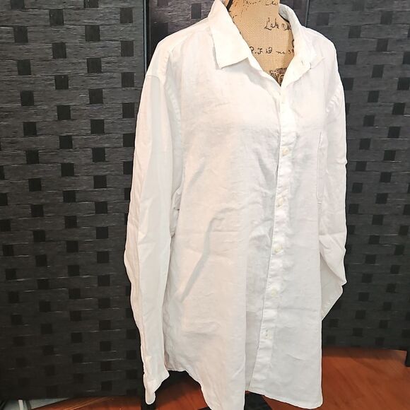 Men's Tommy Bahama White 100% Linen Shirt Size XXL - Picture 3 of 11